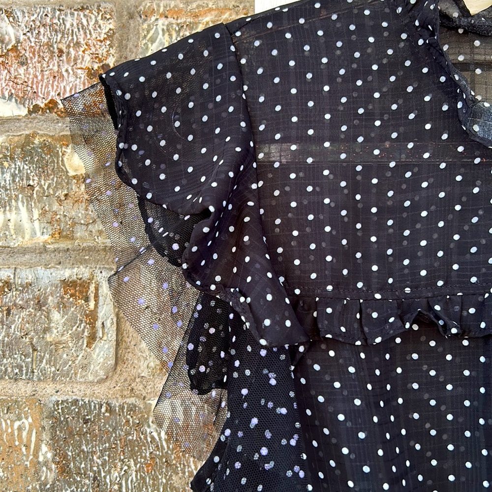 Black Polka Dot Blouse - Picture 5 of 5